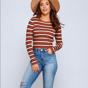Striped cropped sweater